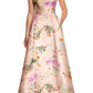 Alfred Sung - Floral Corset Satin Gown