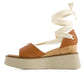 Andrea - Women's Ribbon Lace Platform Wedge Sandals