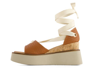 Andrea - Women's Ribbon Lace Platform Wedge Sandals