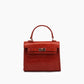 Like Dreams - Women's Lantern Faux Croc Crossbody Bag