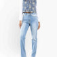 Judy Blue - High Waist Contrast Wash Thermal Straight Jeans