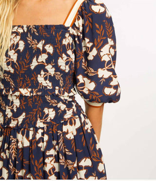 Caballero - Oceane Puff Sleeves Midi Dress