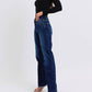 Judy Blue - Midrise Frayed Hem Straight Leg Jeans