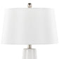 Penelope 22' Contemporary Ceramic Table Lamp with White & Gold Ceramic Body and White Shade