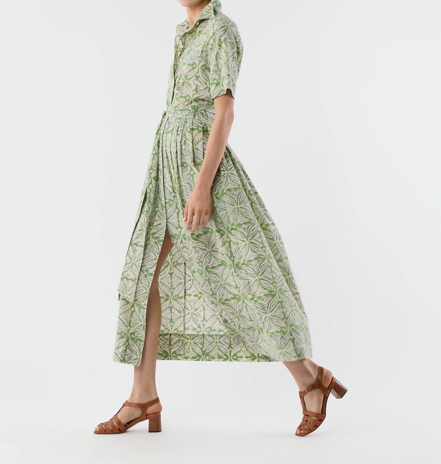 Ann Mashburn - Short Sleeved Classic Shirtwaist Maxi Dress