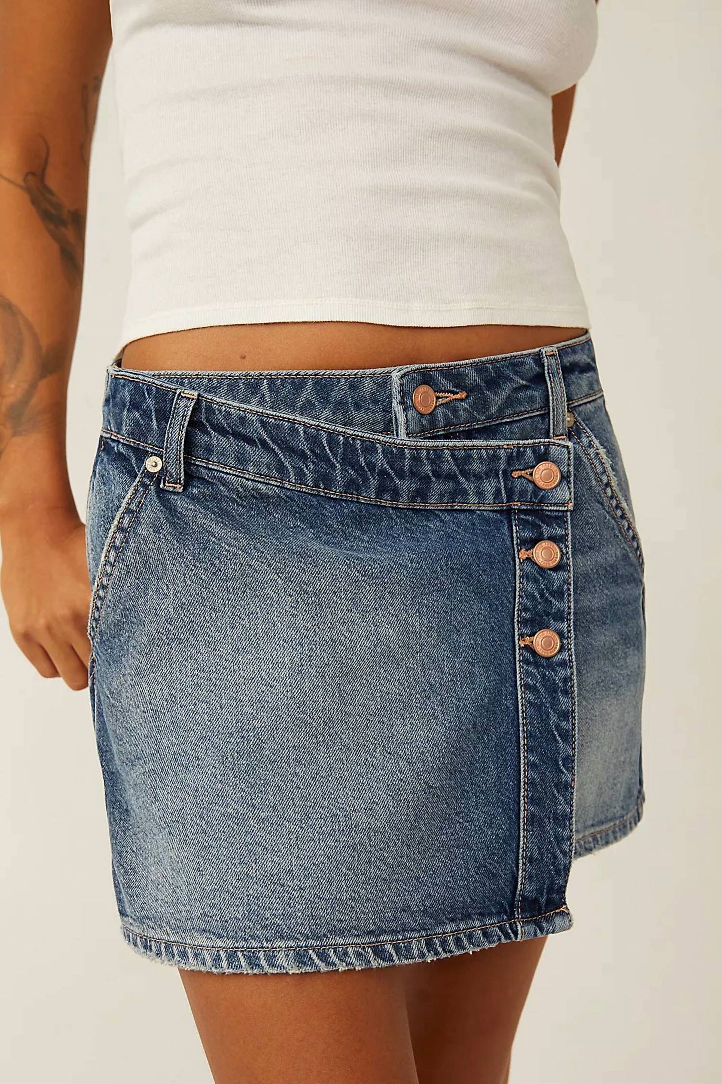 Free People - Wynne Denim Mini Skirt