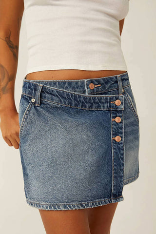 Free People - Wynne Denim Mini Skirt