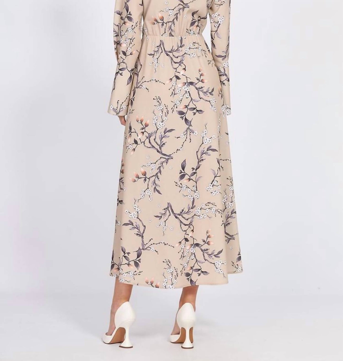Eola - Long Sleeve Satin Dress