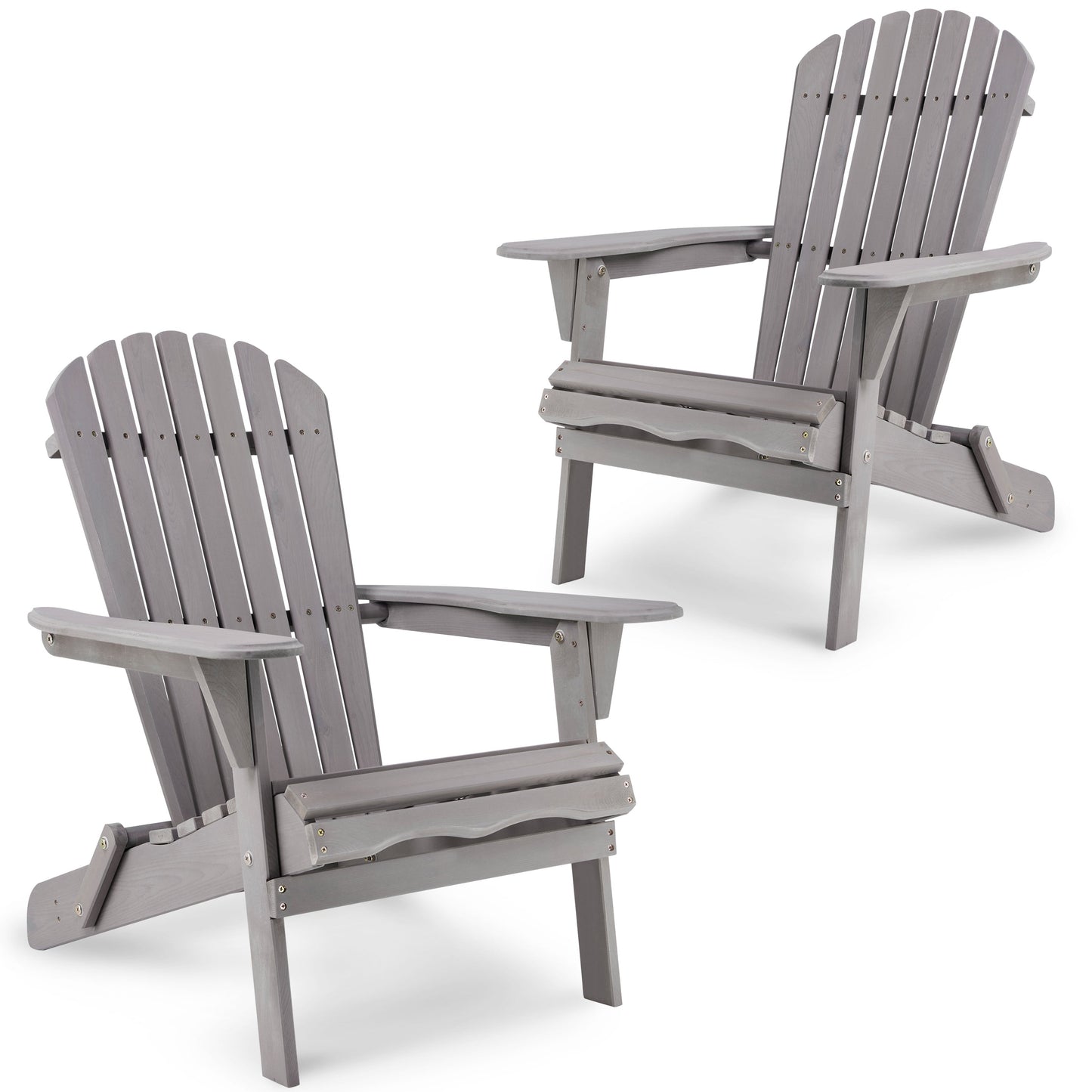 Classic Gray Cedar Wood Lounge Patio Chair Set of 2