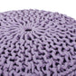 Bordeaux Knitted Cotton Round Pouf Ottoman