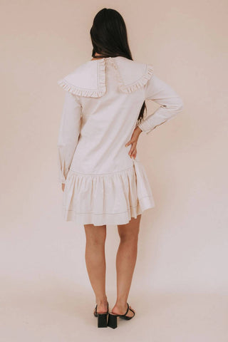 Aureum - Ava Ruffled Collar Mini Shirt Dress