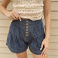Aemi + Co - High Rise Tiered Button Denim Shorts