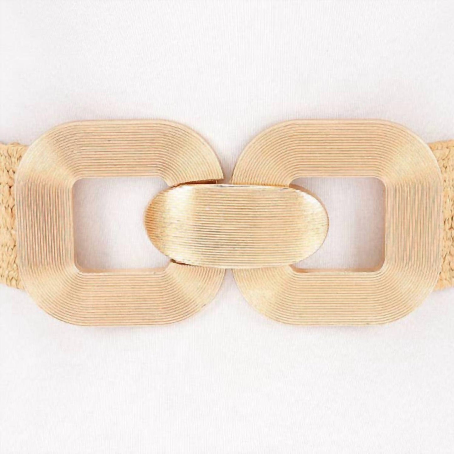 3Am By H&D Accessories - Women's Square Metal Buckle Elastic Belt