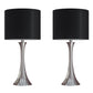 Lenuxe 24-Inch Contemporary Metal Table Lamp Set in Polished Nickel