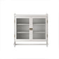 Vintage Double Door Wall Cabinet With Three Tiers Storage And Towel Rack - White Washed