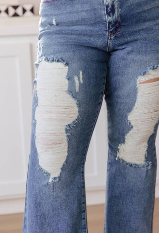 Judy Blue - High Rise Heavy Destroy Flare Jeans