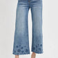Risen - Crop Wide Cut Out Detail Jeans