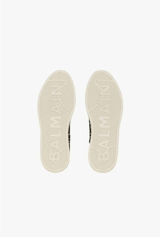 Balmain - Women's B-court Bicolor Monogram Jacquard High-top Sneakers
