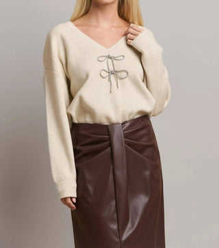 Able - Rhinestone Bow Sweater