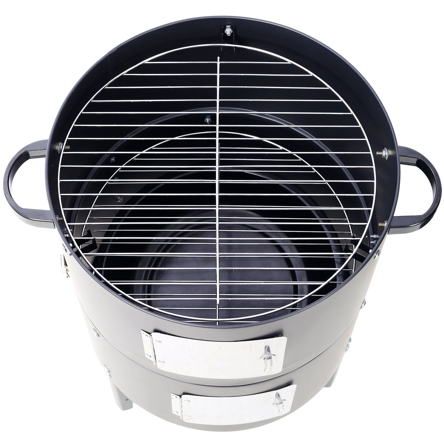 17 Inch Steel Charcoal Smoker Heavy Duty Round BBQ Grill Black