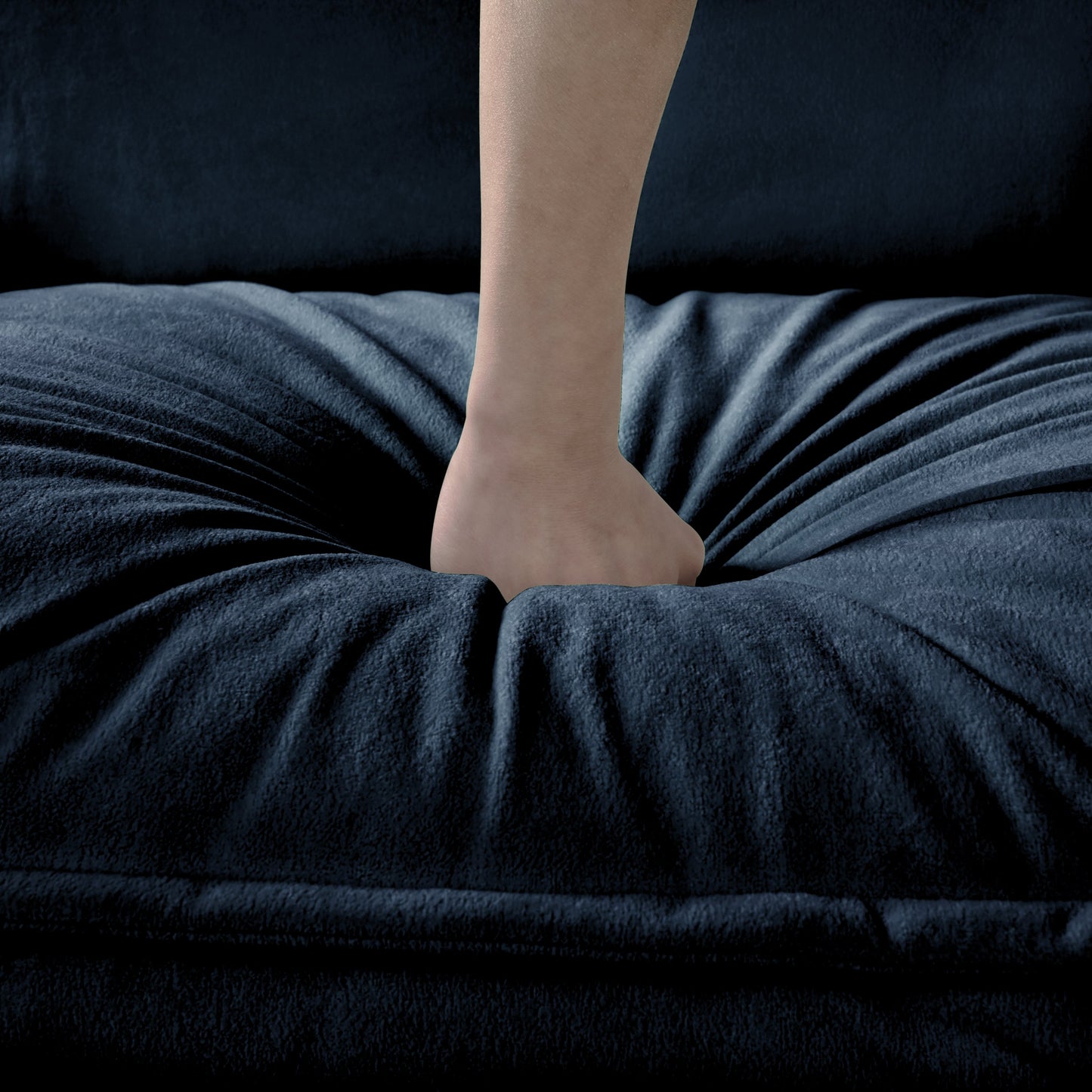 Oversized Deep Seat Sectional Sofa Modern Chenille Cloud Couch Large 3 Seater Modular Sofa with 3 Pillows