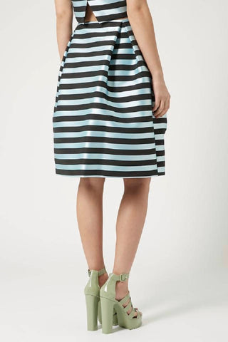 Topshop - Striped A Line Scuba Skirt