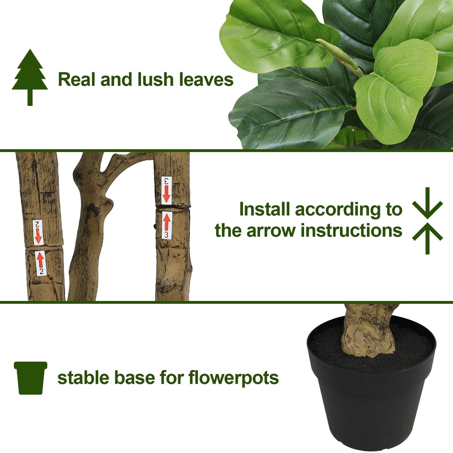 7FT Tall Artificial Banyan Tree Silk Plant – Large Faux Greenery