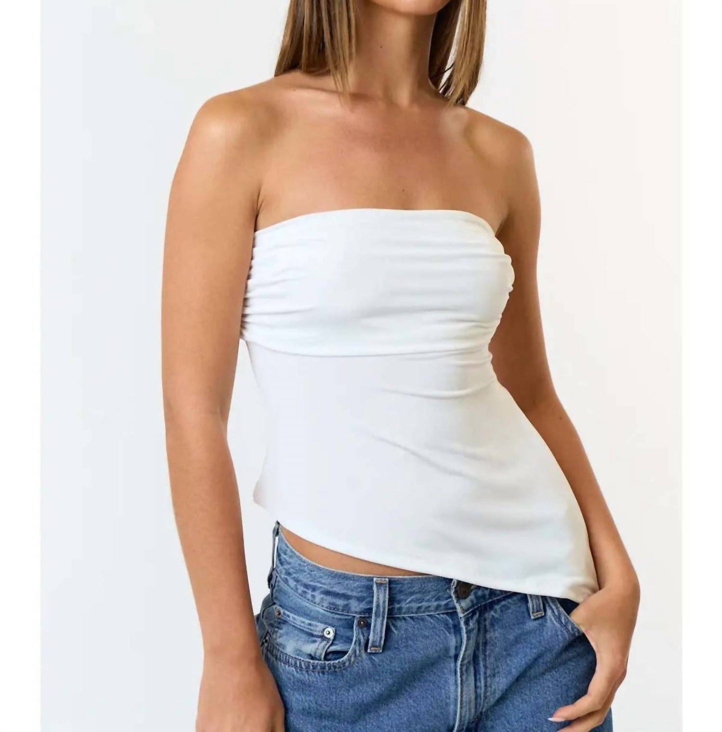 Blue Blush - Asymmetrical Tube Top