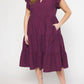 Entro - Ruffle Sleeve Tiered Midi Dress - PLUS
