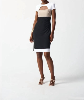 Joseph Ribkoff - Color-blocked Sheath Dress