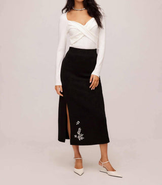 Fifteen Twenty - Brett Embellished Sweater Midi Skirt