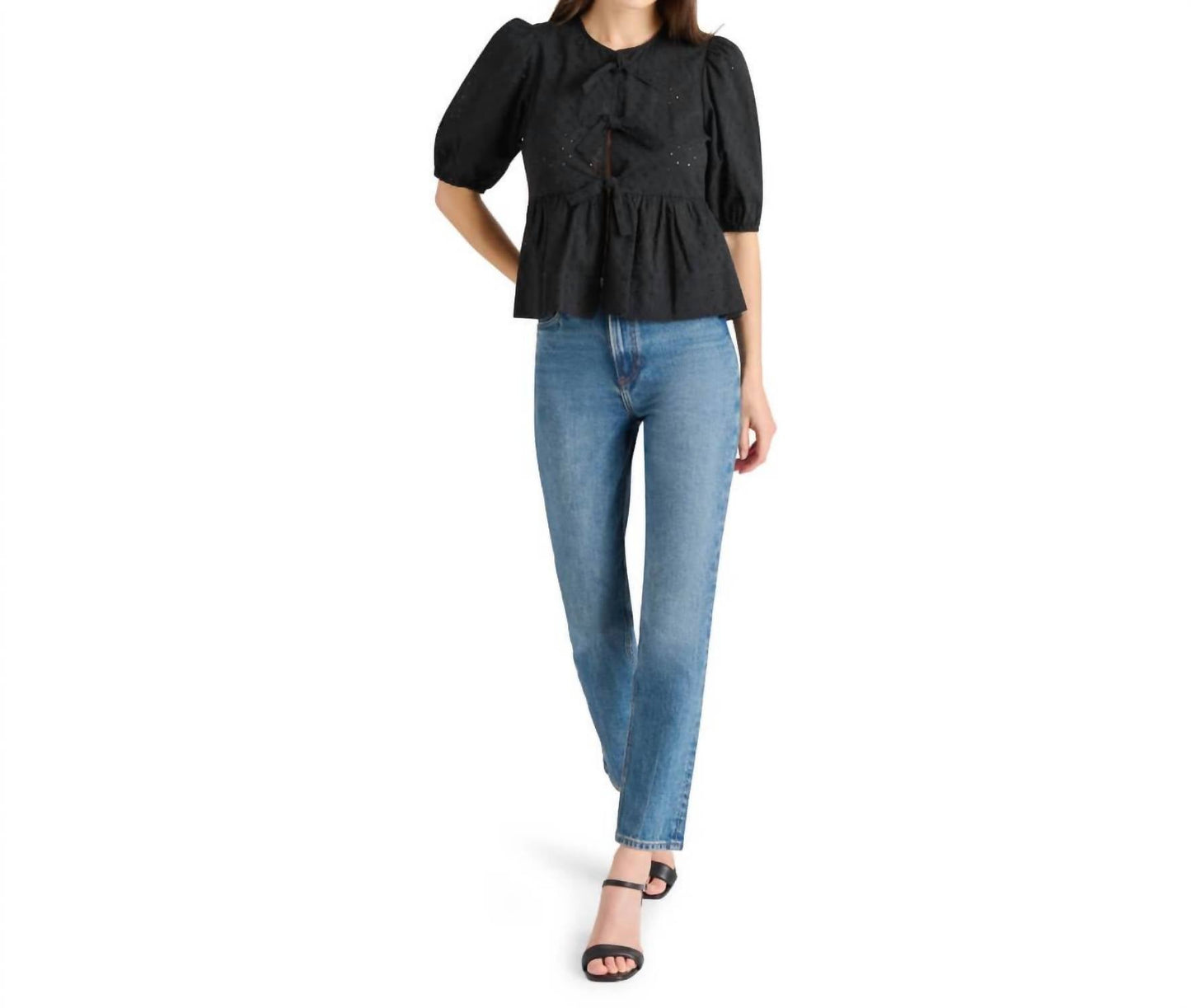 Steve Madden - Paula Eyelet Tie Front Top