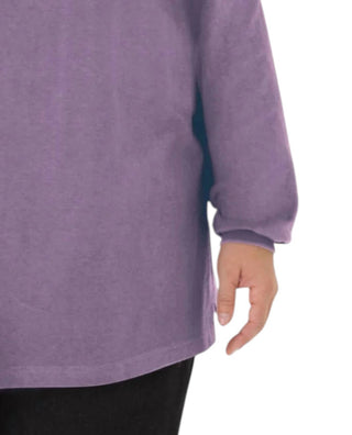 On The Plus Side - Plus Size Cotton Jersey Mock Turtleneck Long Sleeve Top