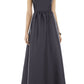 Alfred Sung Satin A-Line Gown in Onyx, Size 14