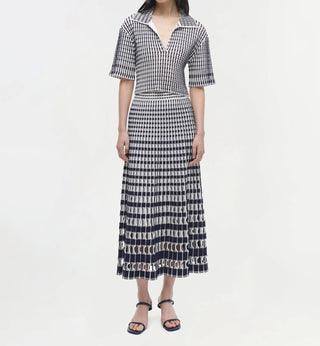 Simkhai - Adley Gingham Knit Cropped Polo