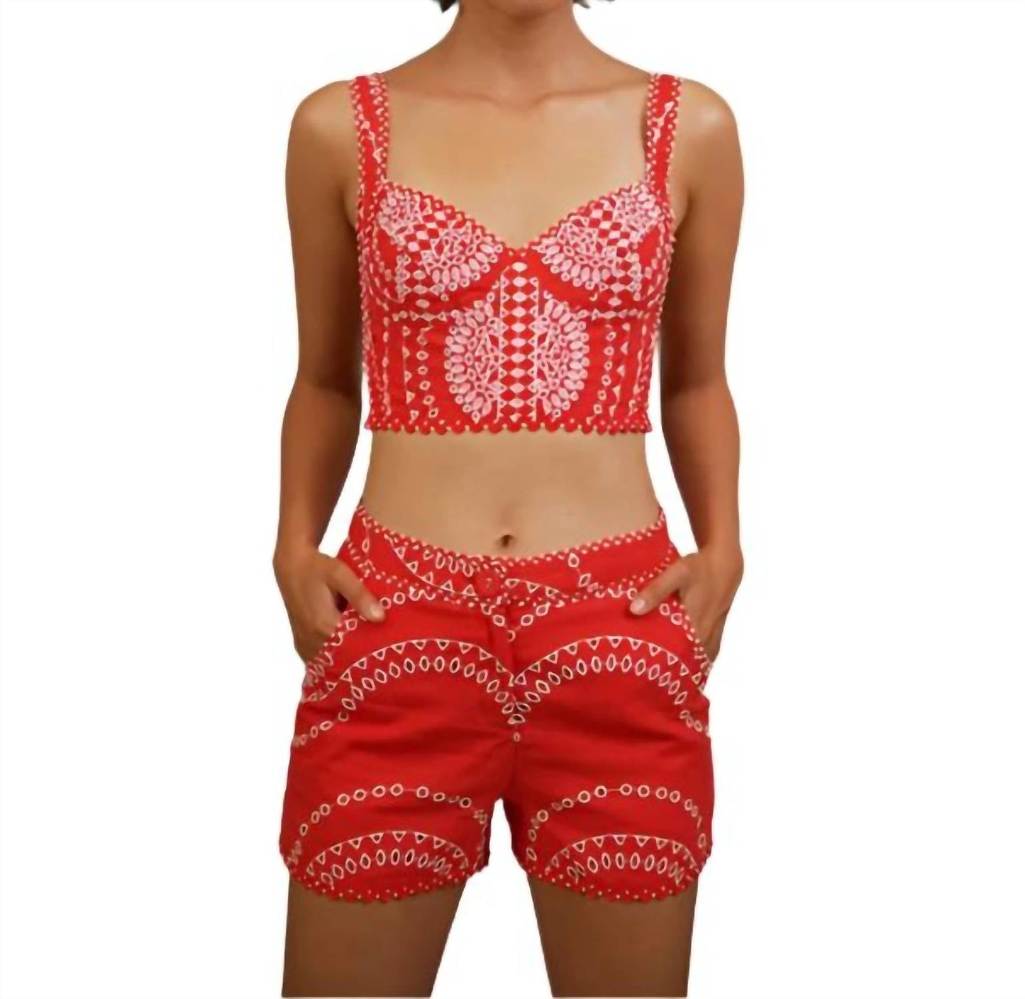 Charo Ruiz - Drea Broderie Anglaise Cotton Shorts