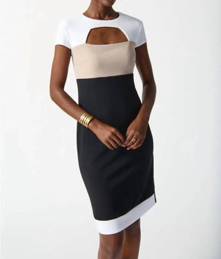 Joseph Ribkoff - Color-blocked Sheath Dress