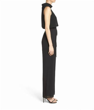 Vince Camuto - Roll Collar Mock Neck Blouson Chiffon Jumpsuit