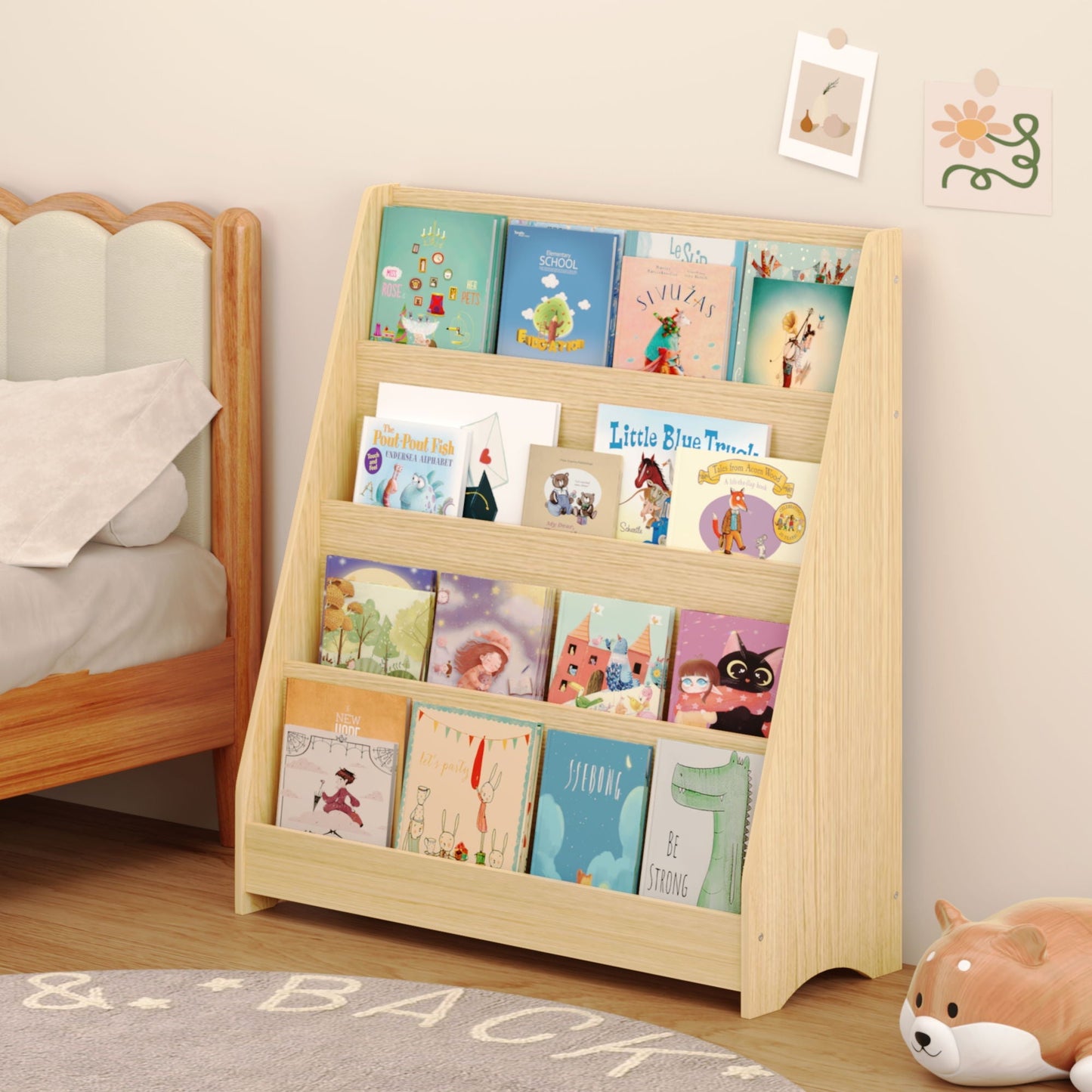 4 Tier Bookshelf Toddler Book Display Shelves
