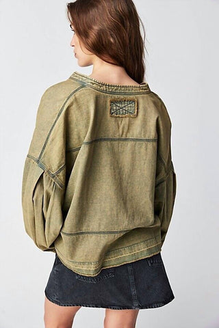 Free People - Jude Oversize Denim Pullover Top