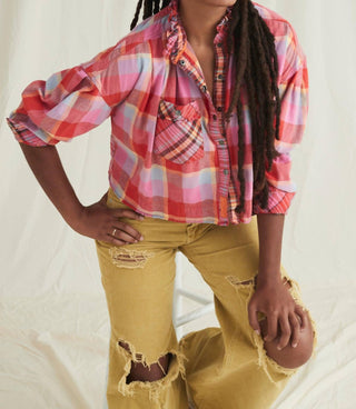 Free People - Emily Plaid Button-down Top