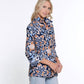 Multiples - Indigo Floral Wire Collar Jacket