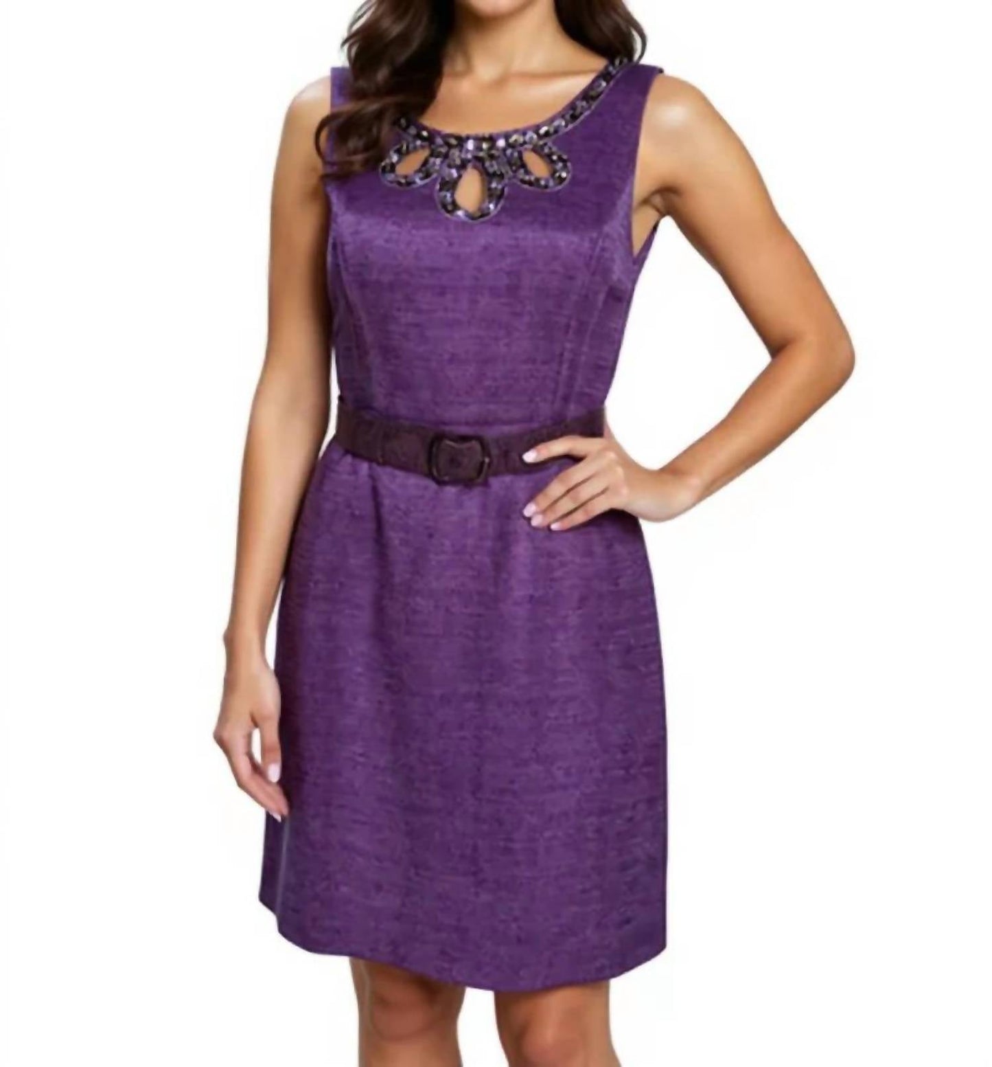 Antonio Melani - Embellished Jewel Sheath Dress