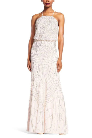 Adrianna Papell - Blouson Beaded Evening Gown