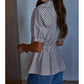 By Together - Sable Striped Peplum Top