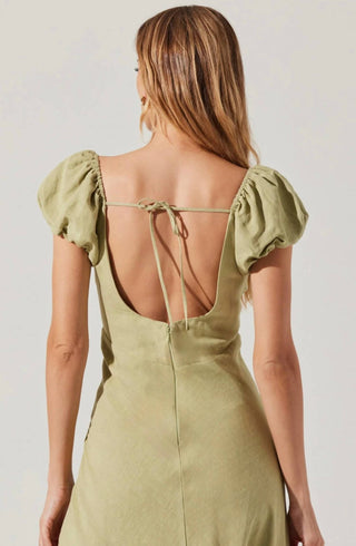 Astr - Leocadia Embroidered Puff Sleeve Dress