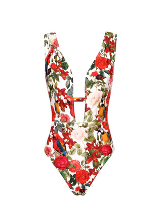 Lia Sahara - Women's Plunge One Piece Swimsuit