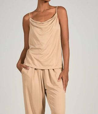 Elan - SPAGHETTI STRAPS DRAPE FRONT TOP