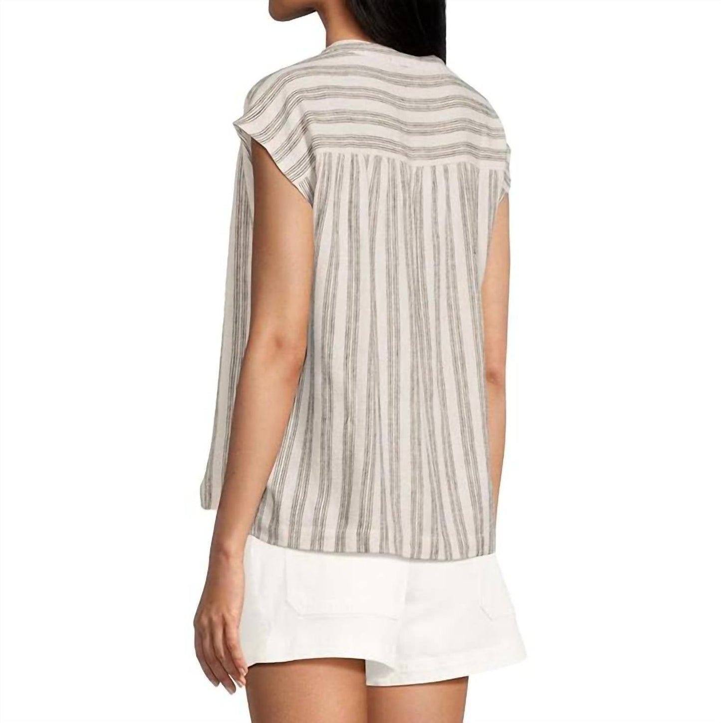 Sanctuary - By The Bay Shell Striped Short Sleeve Top