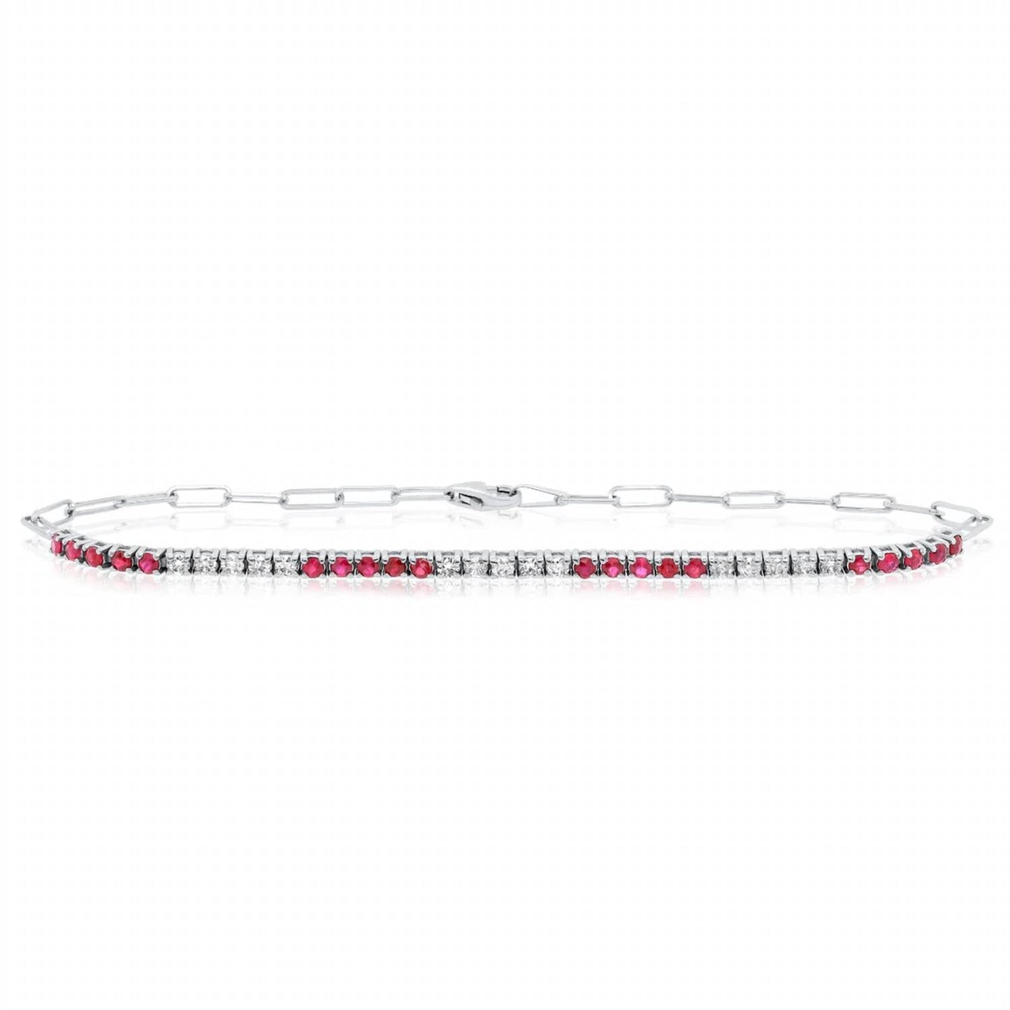 Diana M Jewels - 0.70 Cts Diamond And Rubies Tennis Bracelet
